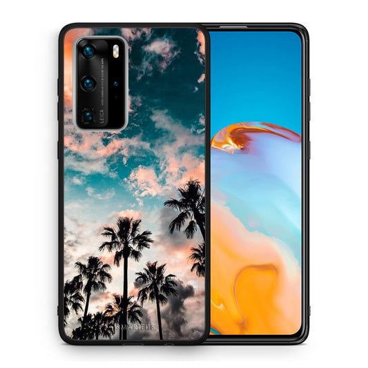 Θήκη Huawei P40 Pro Sky Summer από τη Smartfits με σχέδιο στο πίσω μέρος και μαύρο περίβλημα | Huawei P40 Pro Sky Summer case with colorful back and black bezels