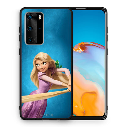Θήκη Αγίου Βαλεντίνου Huawei P40 Pro Tangled 2 από τη Smartfits με σχέδιο στο πίσω μέρος και μαύρο περίβλημα | Huawei P40 Pro Tangled 2 case with colorful back and black bezels