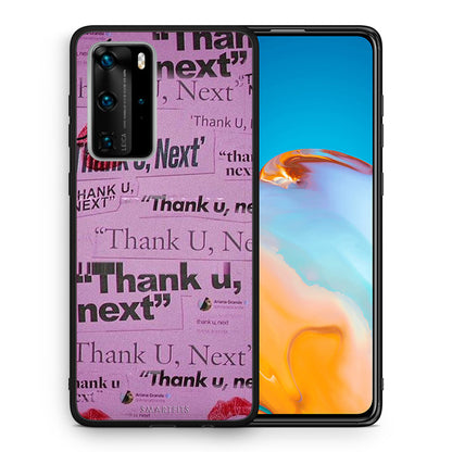 Θήκη Αγίου Βαλεντίνου Huawei P40 Pro Thank You Next από τη Smartfits με σχέδιο στο πίσω μέρος και μαύρο περίβλημα | Huawei P40 Pro Thank You Next case with colorful back and black bezels
