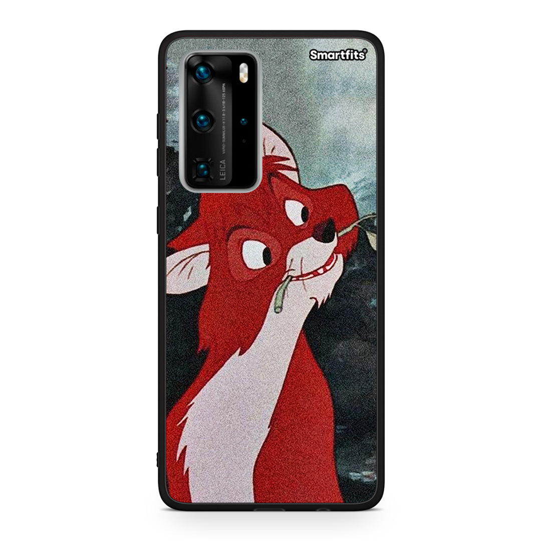 Huawei P40 Pro Tod And Vixey Love 1 θήκη από τη Smartfits με σχέδιο στο πίσω μέρος και μαύρο περίβλημα | Smartphone case with colorful back and black bezels by Smartfits