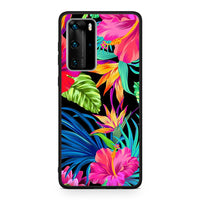 Thumbnail for Huawei P40 Pro Tropical Flowers θήκη από τη Smartfits με σχέδιο στο πίσω μέρος και μαύρο περίβλημα | Smartphone case with colorful back and black bezels by Smartfits