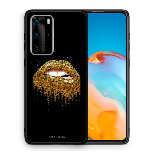 Θήκη Huawei P40 Pro Golden Valentine από τη Smartfits με σχέδιο στο πίσω μέρος και μαύρο περίβλημα | Huawei P40 Pro Golden Valentine case with colorful back and black bezels