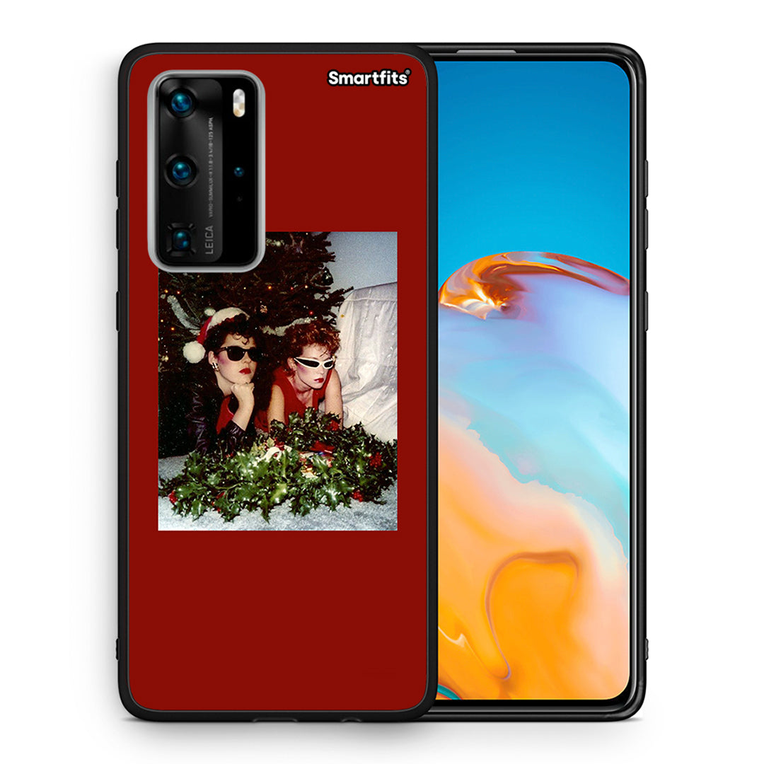 Θήκη Huawei P40 Pro Waiting For Xmas από τη Smartfits με σχέδιο στο πίσω μέρος και μαύρο περίβλημα | Huawei P40 Pro Waiting For Xmas case with colorful back and black bezels