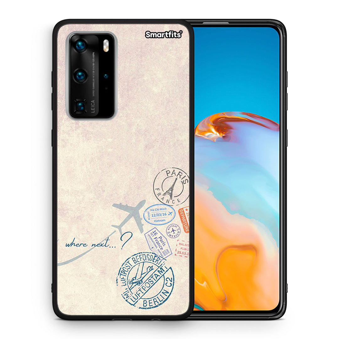 Θήκη Huawei P40 Pro Where Next από τη Smartfits με σχέδιο στο πίσω μέρος και μαύρο περίβλημα | Huawei P40 Pro Where Next case with colorful back and black bezels