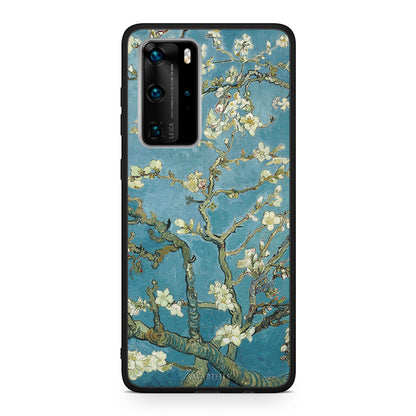 Huawei P40 Pro White Blossoms θήκη από τη Smartfits με σχέδιο στο πίσω μέρος και μαύρο περίβλημα | Smartphone case with colorful back and black bezels by Smartfits