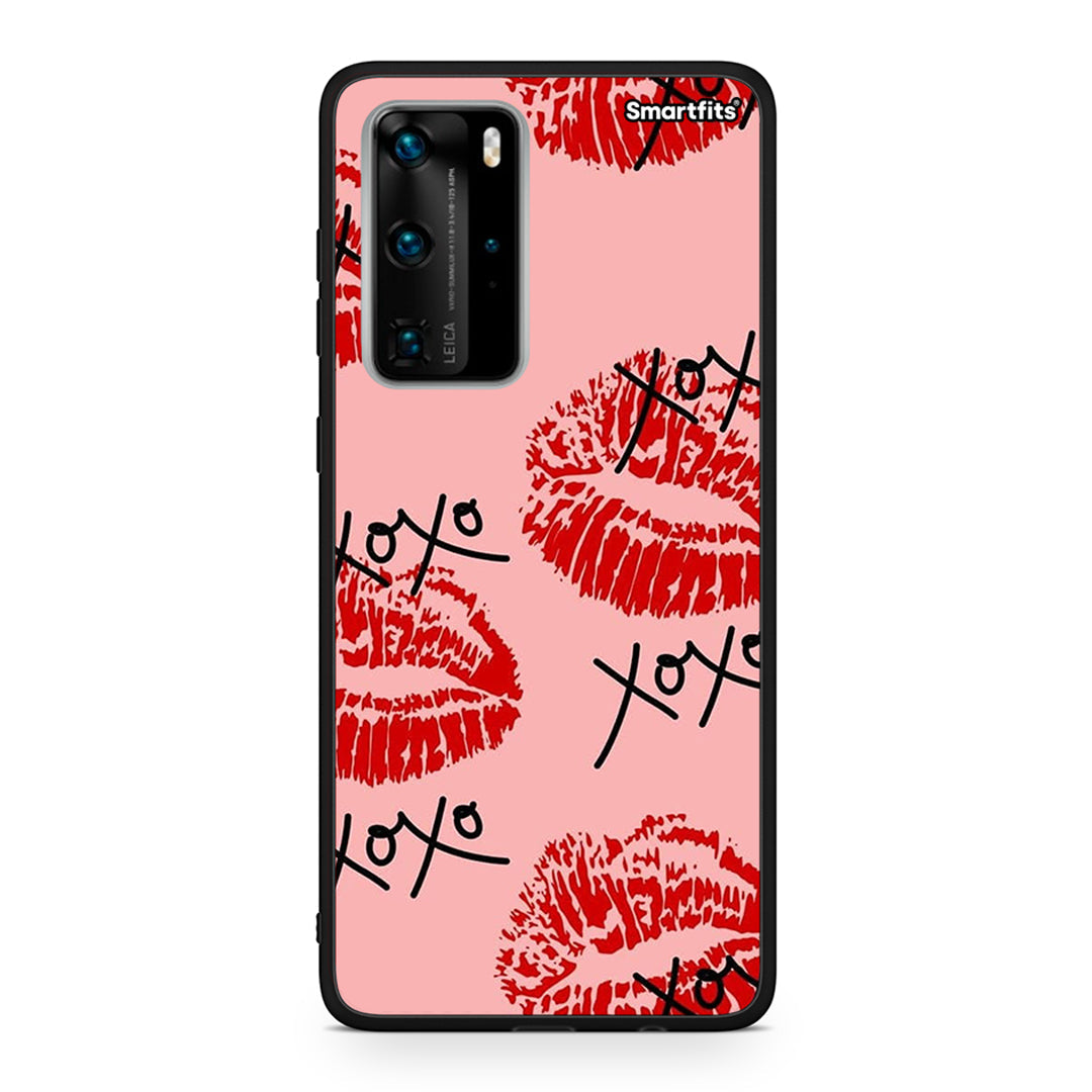 Huawei P40 Pro XOXO Lips θήκη από τη Smartfits με σχέδιο στο πίσω μέρος και μαύρο περίβλημα | Smartphone case with colorful back and black bezels by Smartfits