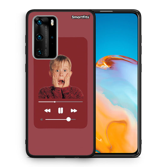 Θήκη Huawei P40 Pro Xmas Alone Music από τη Smartfits με σχέδιο στο πίσω μέρος και μαύρο περίβλημα | Huawei P40 Pro Xmas Alone Music case with colorful back and black bezels