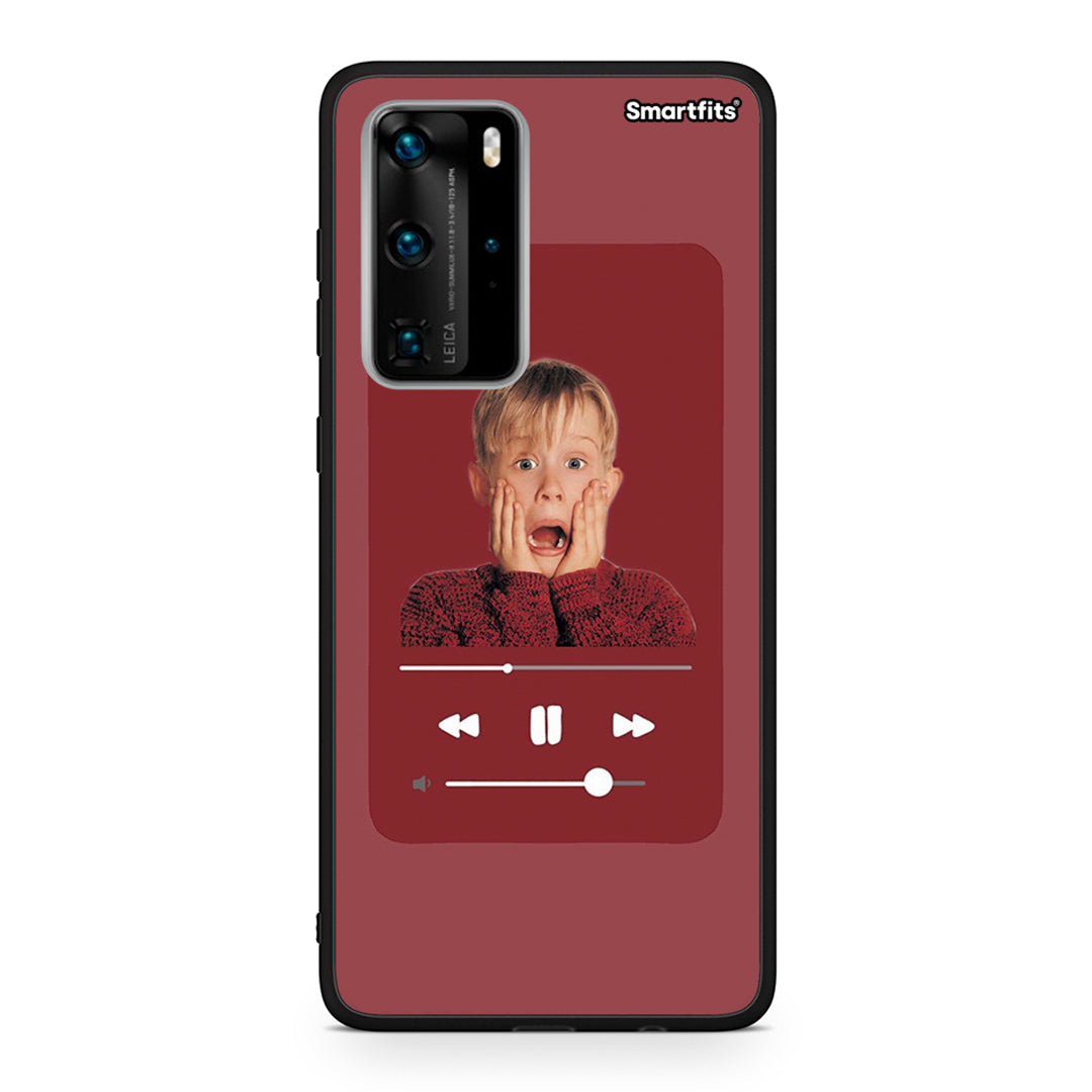 Huawei P40 Pro Xmas Alone Music θήκη από τη Smartfits με σχέδιο στο πίσω μέρος και μαύρο περίβλημα | Smartphone case with colorful back and black bezels by Smartfits