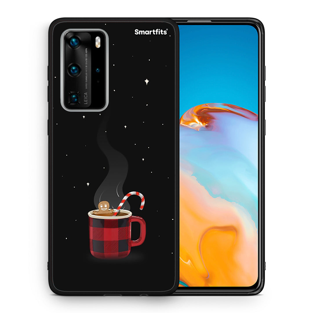 Θήκη Huawei P40 Pro Xmas Bathing από τη Smartfits με σχέδιο στο πίσω μέρος και μαύρο περίβλημα | Huawei P40 Pro Xmas Bathing case with colorful back and black bezels