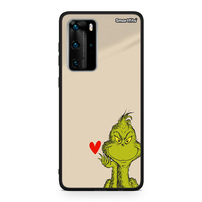 Huawei P40 Pro Xmas Grinch θήκη από τη Smartfits με σχέδιο στο πίσω μέρος και μαύρο περίβλημα | Smartphone case with colorful back and black bezels by Smartfits