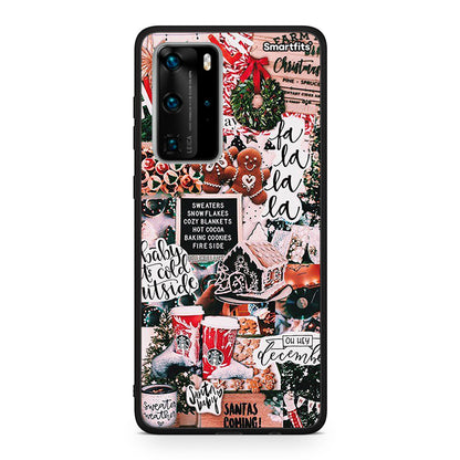 Huawei P40 Pro Xmas Habbits θήκη από τη Smartfits με σχέδιο στο πίσω μέρος και μαύρο περίβλημα | Smartphone case with colorful back and black bezels by Smartfits