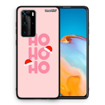 Θήκη Huawei P40 Pro Xmas Ho Ho Ho από τη Smartfits με σχέδιο στο πίσω μέρος και μαύρο περίβλημα | Huawei P40 Pro Xmas Ho Ho Ho case with colorful back and black bezels