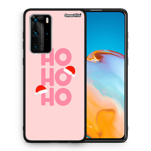 Θήκη Huawei P40 Pro Xmas Ho Ho Ho από τη Smartfits με σχέδιο στο πίσω μέρος και μαύρο περίβλημα | Huawei P40 Pro Xmas Ho Ho Ho case with colorful back and black bezels