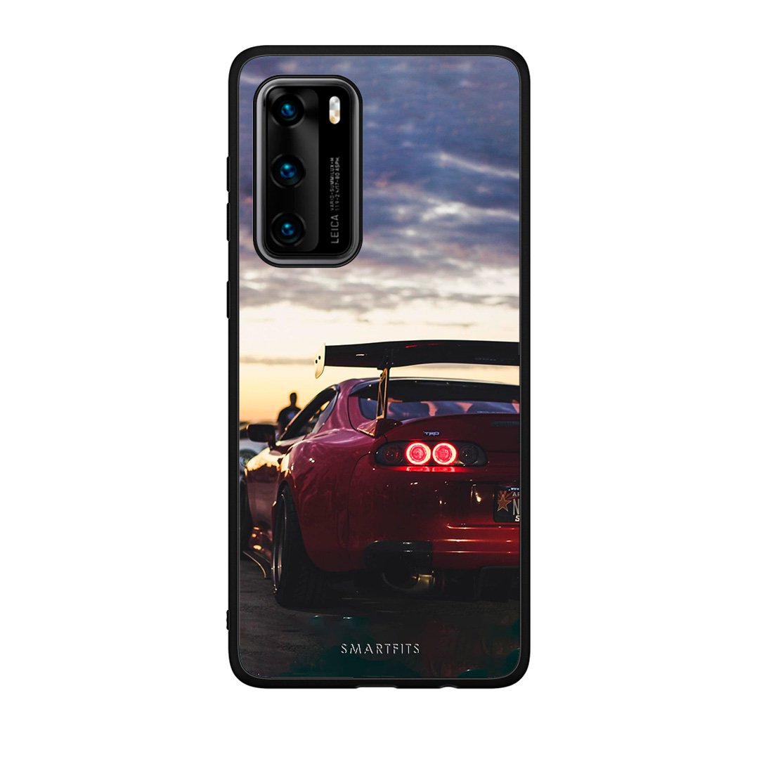 Huawei P40 Racing Supra θήκη από τη Smartfits με σχέδιο στο πίσω μέρος και μαύρο περίβλημα | Smartphone case with colorful back and black bezels by Smartfits