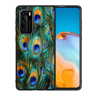 Thumbnail for Θήκη Huawei P40 Real Peacock Feathers από τη Smartfits με σχέδιο στο πίσω μέρος και μαύρο περίβλημα | Huawei P40 Real Peacock Feathers case with colorful back and black bezels