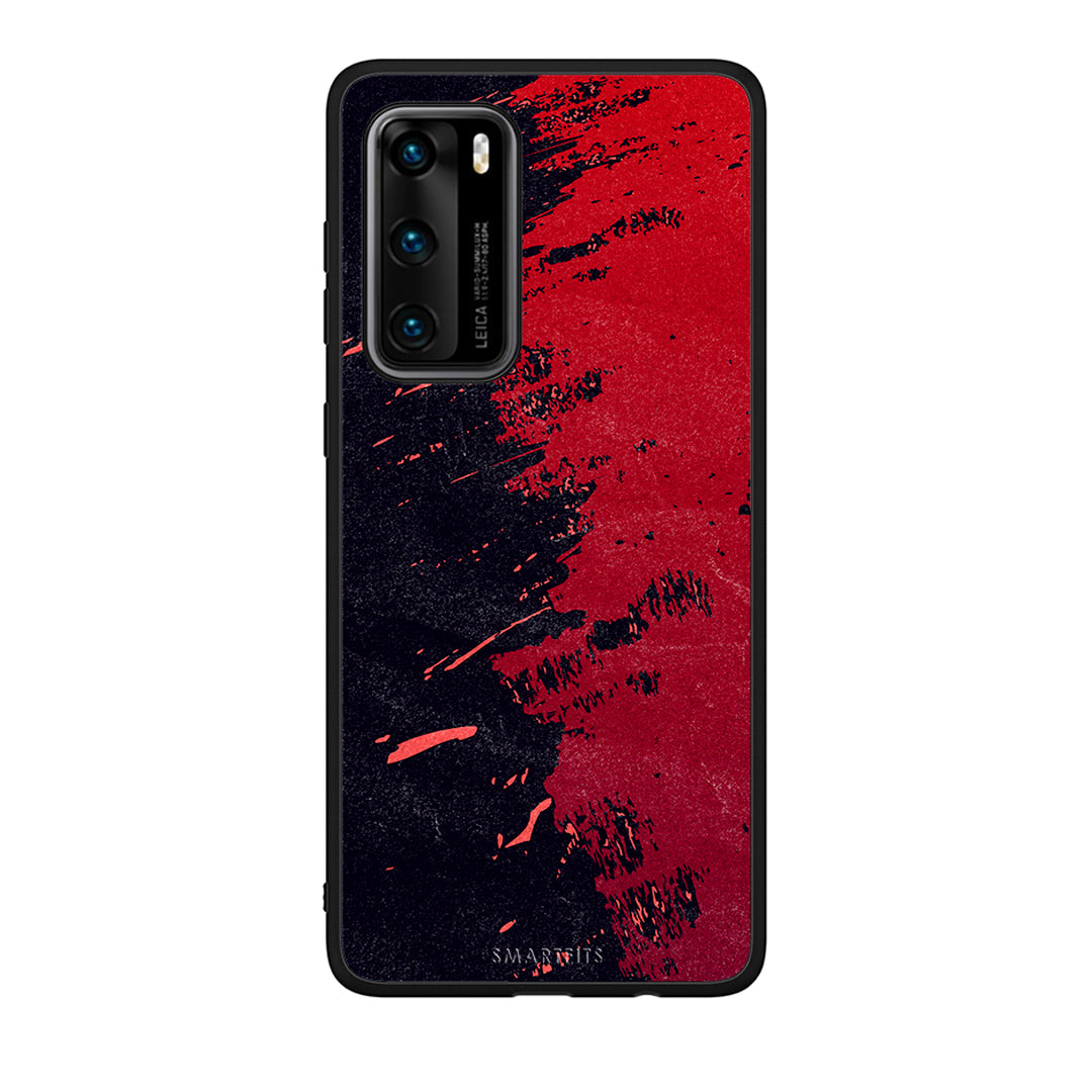 Huawei P40 Red Paint Θήκη Αγίου Βαλεντίνου από τη Smartfits με σχέδιο στο πίσω μέρος και μαύρο περίβλημα | Smartphone case with colorful back and black bezels by Smartfits