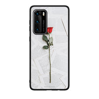 Thumbnail for Huawei P40 Red Rose θήκη από τη Smartfits με σχέδιο στο πίσω μέρος και μαύρο περίβλημα | Smartphone case with colorful back and black bezels by Smartfits