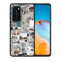 Thumbnail for Θήκη Huawei P40 Retro Beach Life από τη Smartfits με σχέδιο στο πίσω μέρος και μαύρο περίβλημα | Huawei P40 Retro Beach Life case with colorful back and black bezels
