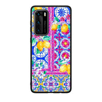 Thumbnail for Huawei P40 Retro Spring θήκη από τη Smartfits με σχέδιο στο πίσω μέρος και μαύρο περίβλημα | Smartphone case with colorful back and black bezels by Smartfits