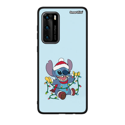 Huawei P40 Santa Stich θήκη από τη Smartfits με σχέδιο στο πίσω μέρος και μαύρο περίβλημα | Smartphone case with colorful back and black bezels by Smartfits