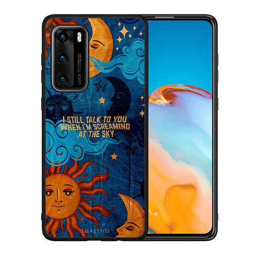 Θήκη Huawei P40 Screaming Sky από τη Smartfits με σχέδιο στο πίσω μέρος και μαύρο περίβλημα | Huawei P40 Screaming Sky case with colorful back and black bezels