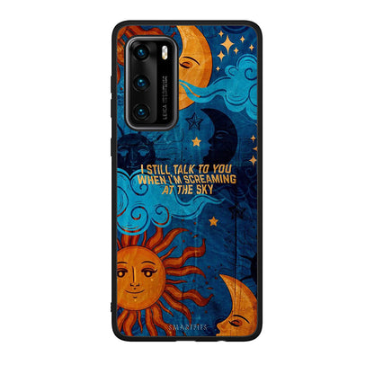 Huawei P40 Screaming Sky θήκη από τη Smartfits με σχέδιο στο πίσω μέρος και μαύρο περίβλημα | Smartphone case with colorful back and black bezels by Smartfits