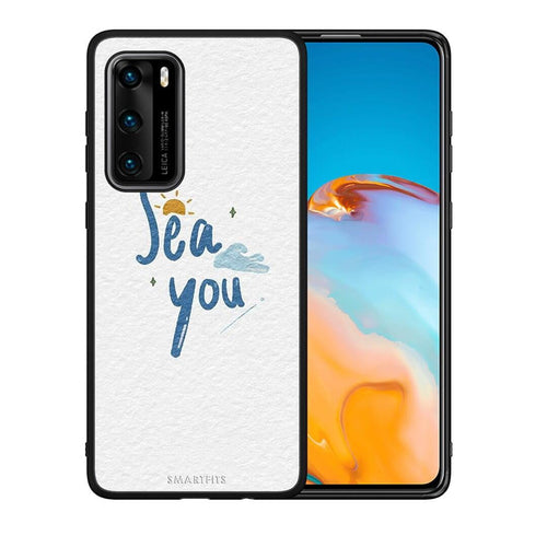 Θήκη Huawei P40 Sea You από τη Smartfits με σχέδιο στο πίσω μέρος και μαύρο περίβλημα | Huawei P40 Sea You case with colorful back and black bezels