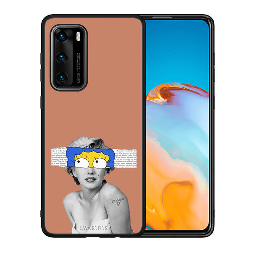 Θήκη Huawei P40 Sim Merilyn από τη Smartfits με σχέδιο στο πίσω μέρος και μαύρο περίβλημα | Huawei P40 Sim Merilyn case with colorful back and black bezels