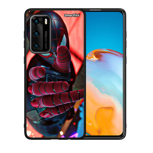 Θήκη Huawei P40 Spider Hand από τη Smartfits με σχέδιο στο πίσω μέρος και μαύρο περίβλημα | Huawei P40 Spider Hand case with colorful back and black bezels