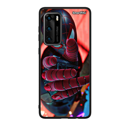 Huawei P40 Spider Hand Θήκη από τη Smartfits με σχέδιο στο πίσω μέρος και μαύρο περίβλημα | Smartphone case with colorful back and black bezels by Smartfits