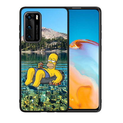 Θήκη Huawei P40 Summer Happiness από τη Smartfits με σχέδιο στο πίσω μέρος και μαύρο περίβλημα | Huawei P40 Summer Happiness case with colorful back and black bezels