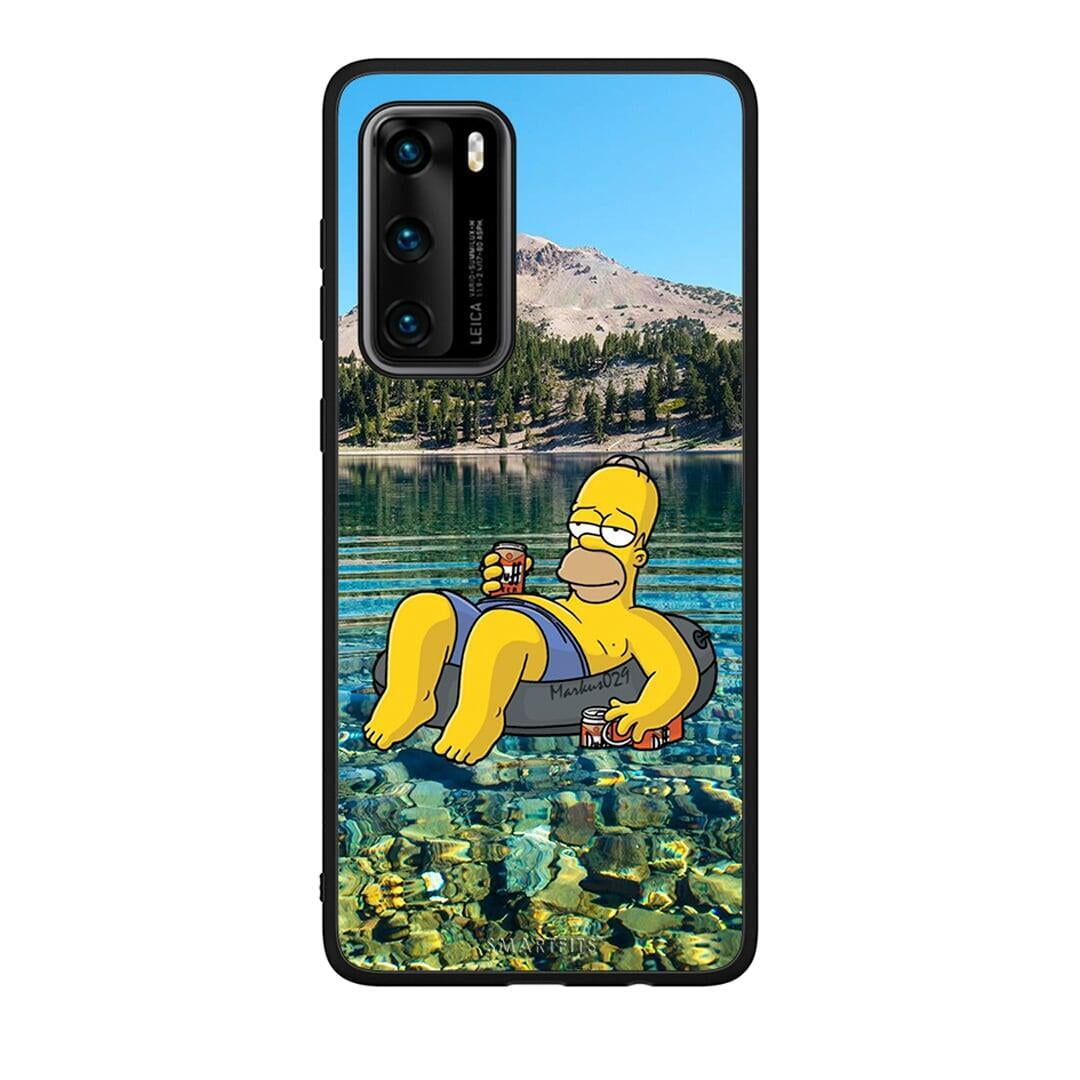 Huawei P40 Summer Happiness Θήκη από τη Smartfits με σχέδιο στο πίσω μέρος και μαύρο περίβλημα | Smartphone case with colorful back and black bezels by Smartfits