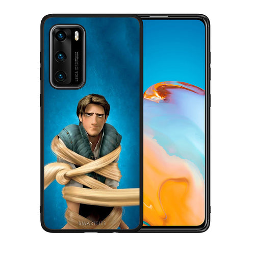 Θήκη Αγίου Βαλεντίνου Huawei P40 Tangled 1 από τη Smartfits με σχέδιο στο πίσω μέρος και μαύρο περίβλημα | Huawei P40 Tangled 1 case with colorful back and black bezels