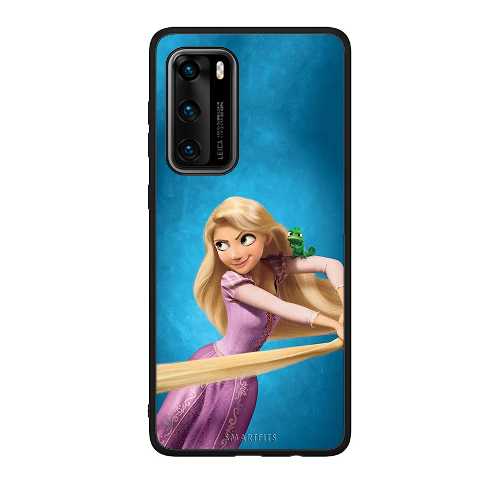 Huawei P40 Tangled 2 Θήκη Αγίου Βαλεντίνου από τη Smartfits με σχέδιο στο πίσω μέρος και μαύρο περίβλημα | Smartphone case with colorful back and black bezels by Smartfits