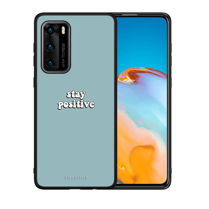 Θήκη Huawei P40 Positive Text από τη Smartfits με σχέδιο στο πίσω μέρος και μαύρο περίβλημα | Huawei P40 Positive Text case with colorful back and black bezels