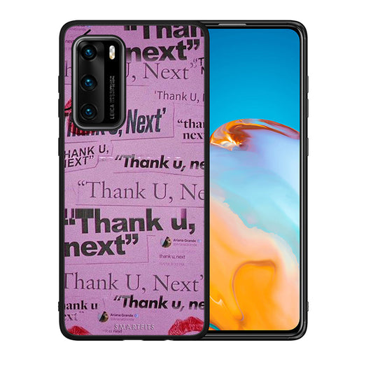 Θήκη Αγίου Βαλεντίνου Huawei P40 Thank You Next από τη Smartfits με σχέδιο στο πίσω μέρος και μαύρο περίβλημα | Huawei P40 Thank You Next case with colorful back and black bezels