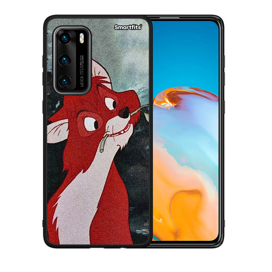Θήκη Huawei P40 Tod And Vixey Love 1 από τη Smartfits με σχέδιο στο πίσω μέρος και μαύρο περίβλημα | Huawei P40 Tod And Vixey Love 1 case with colorful back and black bezels
