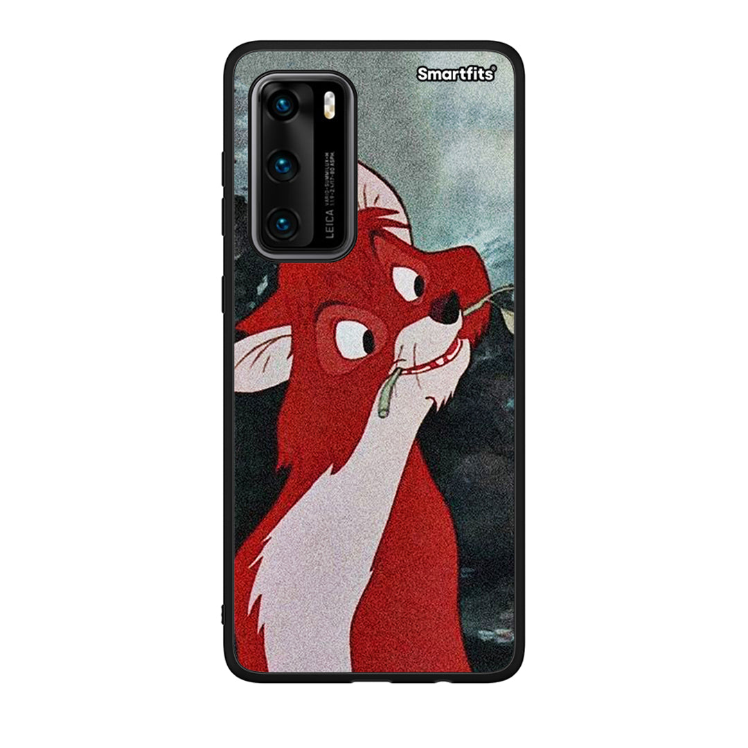 Huawei P40 Tod And Vixey Love 1 θήκη από τη Smartfits με σχέδιο στο πίσω μέρος και μαύρο περίβλημα | Smartphone case with colorful back and black bezels by Smartfits