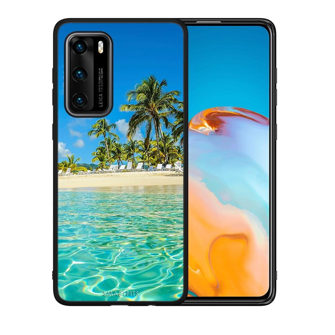 Θήκη Huawei P40 Tropical Vibes από τη Smartfits με σχέδιο στο πίσω μέρος και μαύρο περίβλημα | Huawei P40 Tropical Vibes case with colorful back and black bezels