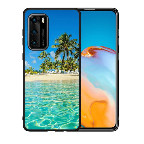 Θήκη Huawei P40 Tropical Vibes από τη Smartfits με σχέδιο στο πίσω μέρος και μαύρο περίβλημα | Huawei P40 Tropical Vibes case with colorful back and black bezels