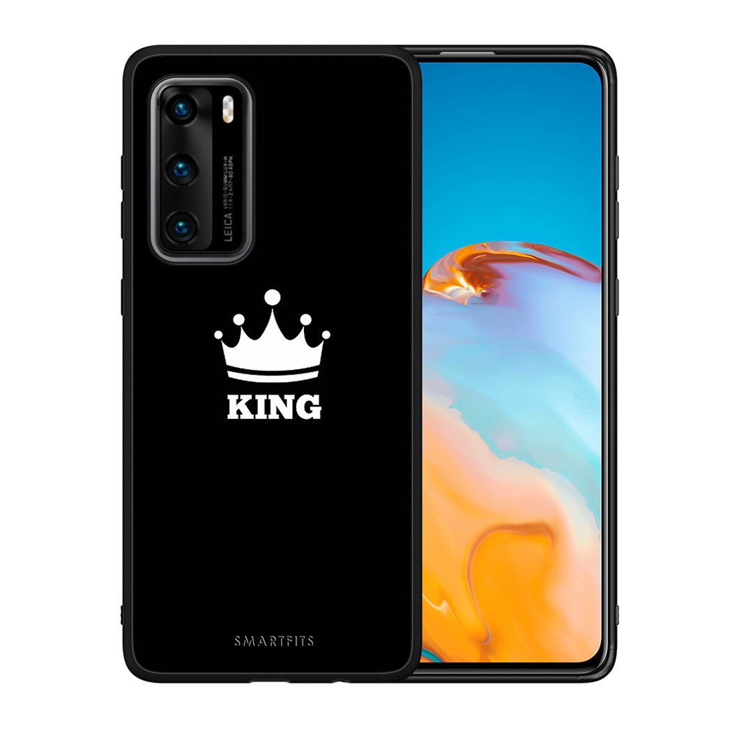 Θήκη Huawei P40 King Valentine από τη Smartfits με σχέδιο στο πίσω μέρος και μαύρο περίβλημα | Huawei P40 King Valentine case with colorful back and black bezels