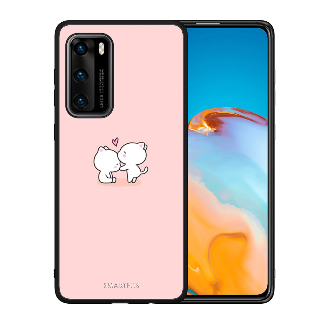 Θήκη Huawei P40 Love Valentine από τη Smartfits με σχέδιο στο πίσω μέρος και μαύρο περίβλημα | Huawei P40 Love Valentine case with colorful back and black bezels