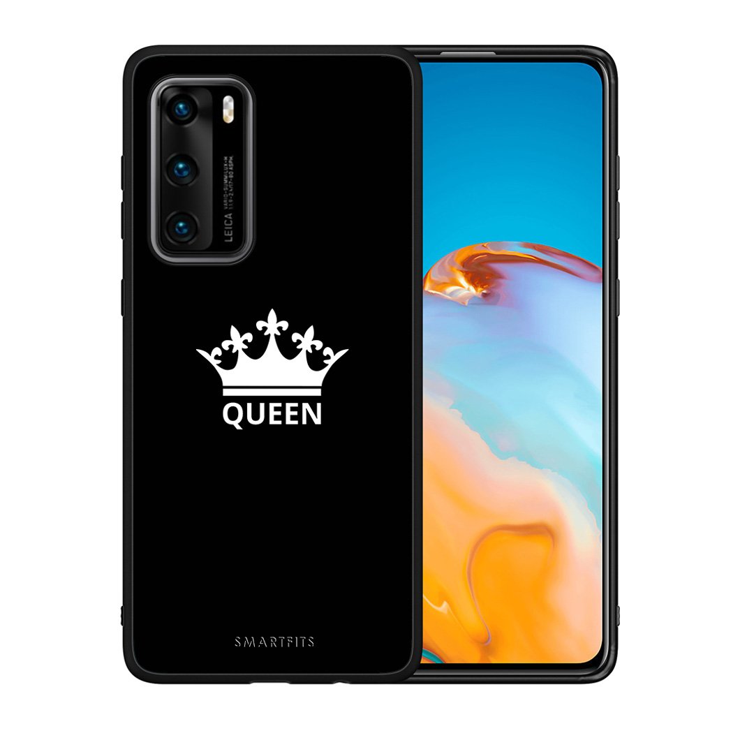 Θήκη Huawei P40 Queen Valentine από τη Smartfits με σχέδιο στο πίσω μέρος και μαύρο περίβλημα | Huawei P40 Queen Valentine case with colorful back and black bezels