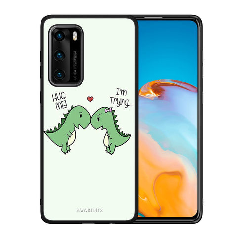 Θήκη Huawei P40 Rex Valentine από τη Smartfits με σχέδιο στο πίσω μέρος και μαύρο περίβλημα | Huawei P40 Rex Valentine case with colorful back and black bezels