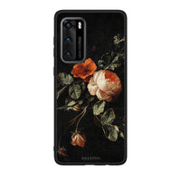 Thumbnail for Huawei P40 Vintage Roses θήκη από τη Smartfits με σχέδιο στο πίσω μέρος και μαύρο περίβλημα | Smartphone case with colorful back and black bezels by Smartfits