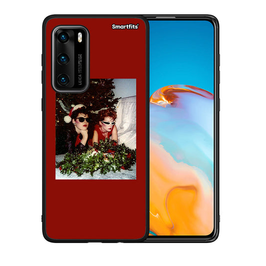 Θήκη Huawei P40 Waiting For Xmas από τη Smartfits με σχέδιο στο πίσω μέρος και μαύρο περίβλημα | Huawei P40 Waiting For Xmas case with colorful back and black bezels