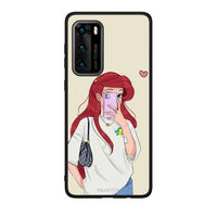 Thumbnail for Huawei P40 Walking Mermaid Θήκη από τη Smartfits με σχέδιο στο πίσω μέρος και μαύρο περίβλημα | Smartphone case with colorful back and black bezels by Smartfits