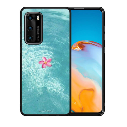 Θήκη Huawei P40 Water Flower από τη Smartfits με σχέδιο στο πίσω μέρος και μαύρο περίβλημα | Huawei P40 Water Flower case with colorful back and black bezels