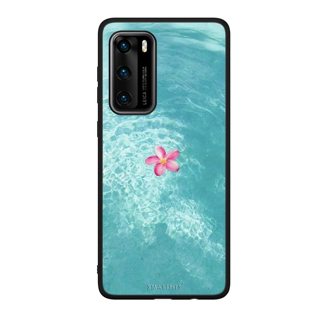 Huawei P40 Water Flower Θήκη από τη Smartfits με σχέδιο στο πίσω μέρος και μαύρο περίβλημα | Smartphone case with colorful back and black bezels by Smartfits