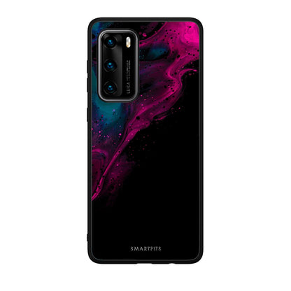 4 - Huawei P40 Pink Black Watercolor case, cover, bumper